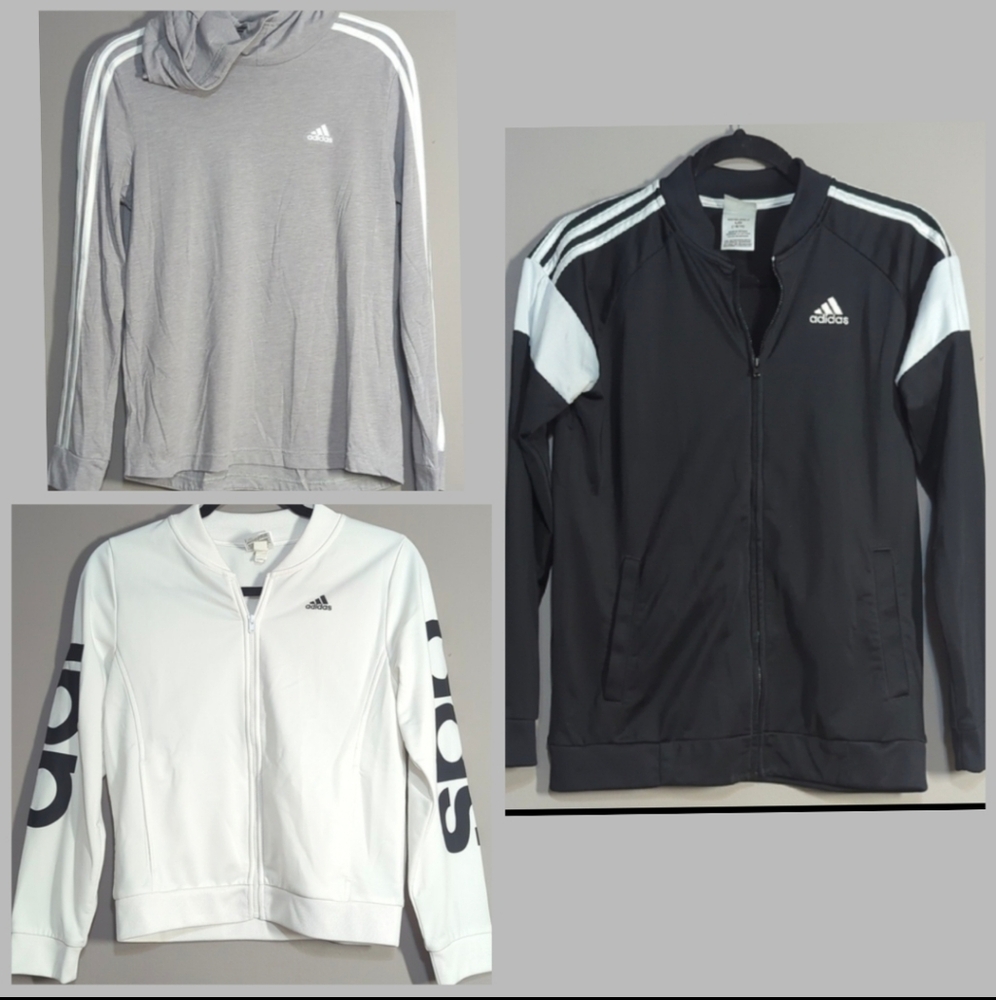 Set Of 3 Adidas Tops/Jackets Girls 14/16 Adult Small